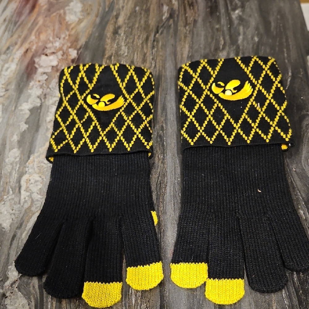 Iowa Hawkeye Black and Yellow Knit Gloves